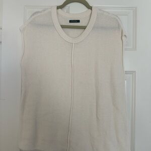 Cream Sleeveless Knit Top